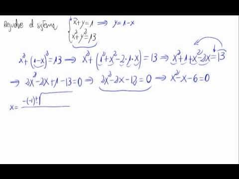 Sistema de ecuaciones de segundo grado