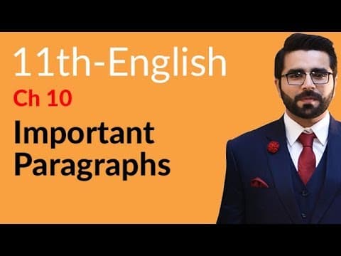 11th Class English Chapter 10