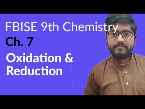 Federal Board 9th Chemistry Ch. 7 Electrochemistry
